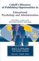 Tapa de Cabell's directory of publishing opportunities in educational psychology and administration