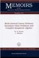 Tapa de Multi-interval linear ordinary boundary value problems and complex symplectic algebra