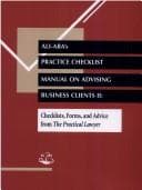 Tapa de ALI-ABA's Practice Checklist Manual on Advising Business Clients II