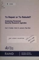 Tapa de To repair or to rebuild?