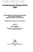 Tapa de CONTEMPORARY ERGONOMICS 1987 (Contemporary Ergonomics)