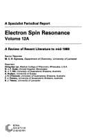 Tapa de Electron Spin Resonance, Vol 12A (Electron Spin Resonance; a Review of the Literature)