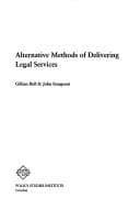 Tapa de Alternative methods of delivering legal services