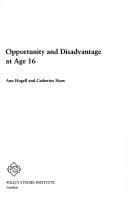 Tapa de Opportunity and disadvantage at age 16