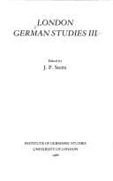 Tapa de London German Studies III (Publications of the Institute of Germanic Studies, Vol 38)