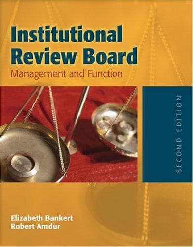 Tapa de Institutional Review Board