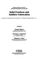 Tapa de Solid Freeform and Additive Fabrication
