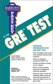 Tapa de Pass key to the GRE TEST, Graduate Record Examination