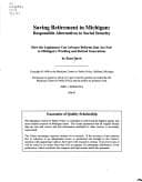 Tapa de Saving retirement in Michigan: Responsible alternatives to social security