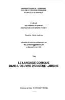 Tapa de Le langage comique dans l'oeuvre d'Eugène labiche