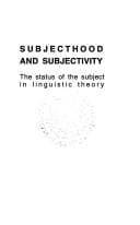 Tapa de Subjecthood and Subjectivity. The status of the subject in linguistic theory