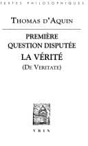 Tapa de Premiere question disputee de la verite (de veritate) (bilingue latin)