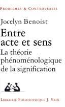 Tapa de Entre acte et sens. la theorie phenomenologique de la signification