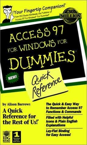 Tapa de Access 97 for Windows for dummies quick reference