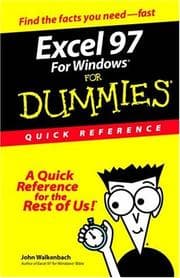 Tapa de Excel 97 for Windows for Dummies Quick Reference