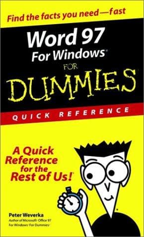Tapa de Word 97 for Windows for Dummies Quick Reference