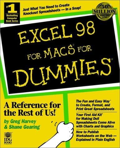 Tapa de Excel 98 for Macs for dummies