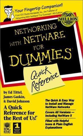 Tapa de Networking with NetWare for dummies quick reference