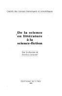 Tapa de De la science en littérature à la science-fiction. Actes des 119e congrès, Amiens, 19994