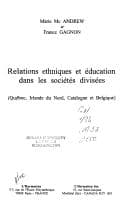 Tapa de Relations ethniques et éducation dans les sociétés divisées