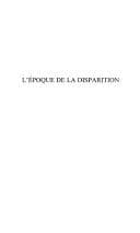 Tapa de L'époque de la disparition