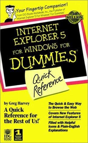 Tapa de Internet Explorer 5 for Windows for Dummies Quick Reference