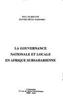 Tapa de La gouvernance nationale & locale en afrique sub-saharienne