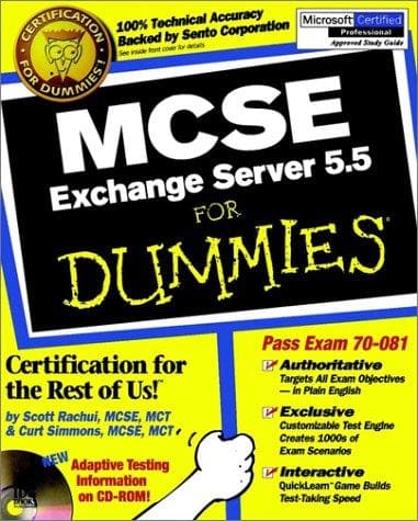 Tapa de MCSE Exchange server 5.5 for dummies