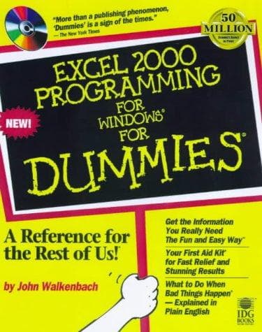Tapa de Excel 2000 programming for dummies