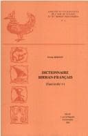 Tapa de Dictionnaire birman-français. Fasc. 9