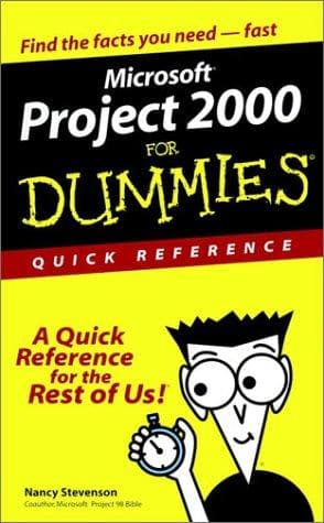 Tapa de Microsoft Project 2000 for Dummies Quick Reference