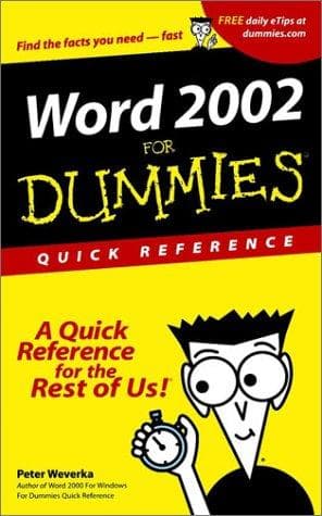 Tapa de Word 2002 for dummies