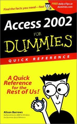 Tapa de Access 2002 for Dummies Quick Reference