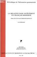 Tapa de La relative sans antécédent en français moderne. Essai de syntaxe propositionnelle