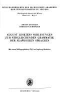 Tapa de August Leskiens Vorlesungen zur vergleichenden Grammatik der slawischen Sprachen