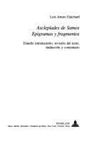 Tapa de Asclepiades De Samos, Epigramas Y Fragmentos