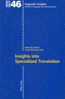 Tapa de Insights into Specialized Translation