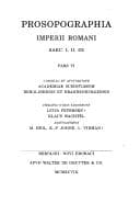 Tapa de Prosopographia Imperii Romani
