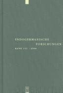 Tapa de Indogermanische Forschungen: Band 111