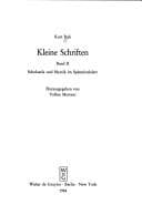 Tapa de Kleine Schriften