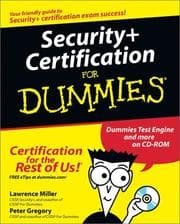 Tapa de Security+ certification for dummies