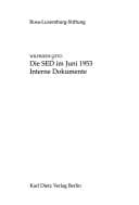 Tapa de Die SED im Juni 1953: interne Dokumente