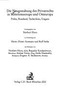 Tapa de Die Neugestaltung des Privatrechts in Mittelosteuropa und Osteuropa