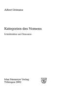 Tapa de Kategorien des Nomens. Schnittstellen und Ökonomie