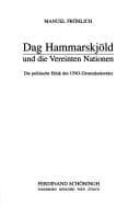 Tapa de Dag Hammerskjold Und Die Vereinten Nationen