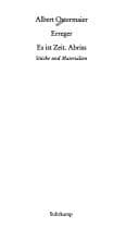 Tapa de Edition Suhrkamp, Band 3421: Erreger/Es ist Zeit. Abriss: St ucke und Materialien