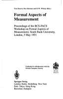Tapa de Formal aspects of measurement