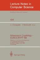 Tapa de Advances in Cryptology -- EUROCRYPT '89