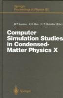 Tapa de Computer simulation studies in condensed-matter physics X