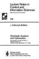 Tapa de Stochastic Systems and Optimization